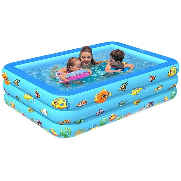 59in/3Rings Household Wear-Resistant Thick Ball Pool Pit PVC Portable Outdoor Indoor Basin Bathtub Kids Pool Water Play Inflatable Swimming Pool 